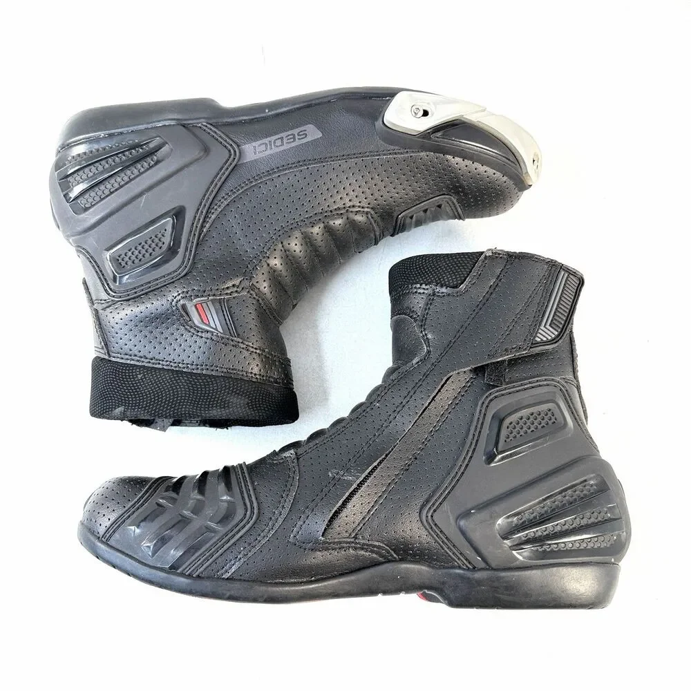 Sedici Forza Black Motorcycle Riding Sport & Street Boots Size US 11 EU 44
